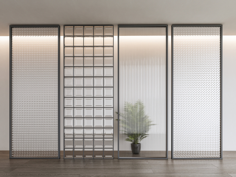 glass partition glass brick partition screen u model