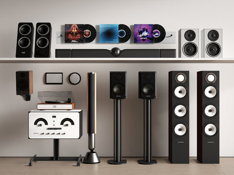 Floor-standing audio wall-mounted audio record player