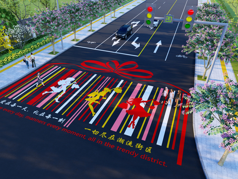 Creative zebra crossing interesting zebra crossing municipal road drawing