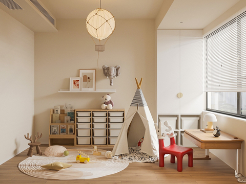 Modern children's toy room recreation room