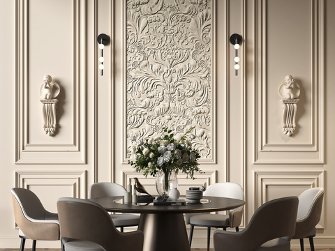 French DiningRoom carved Wall