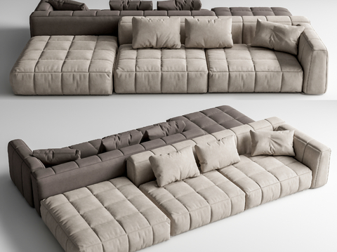 Modern Multiplayer Sofa Fabric Module Sofa