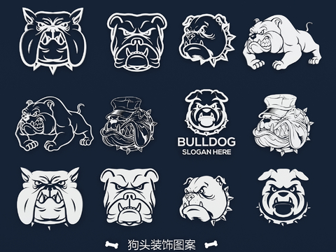 Carto dog avatar bulldog dog dog pet dog illustration element