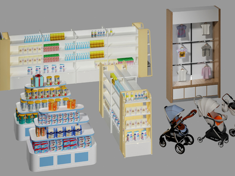 Modern Maternal and Infant Goods Shelf Maternal and Infant Products Display Shelf