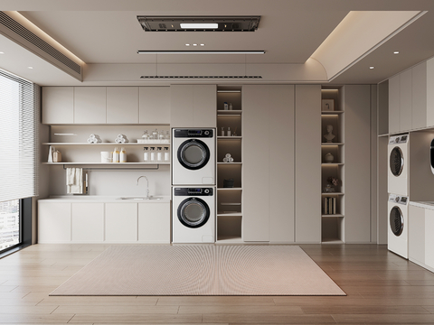 Modern Laundry Cabinet drying rack