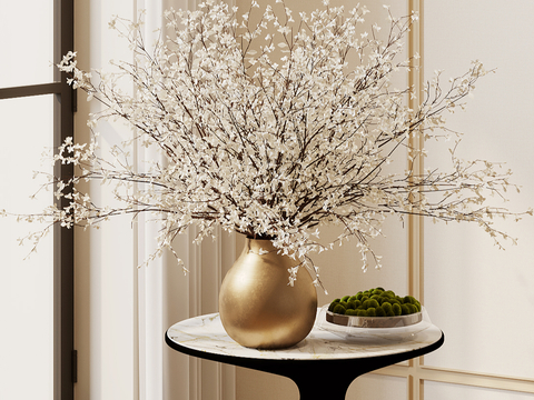 Mid-ancient style floral art gypsophila dried flower flower arrangement