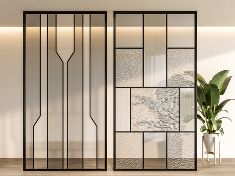 Grille screen water corrugated glass partition