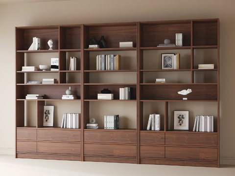 Antique Open Bookcase Storage Rack Bookshelf