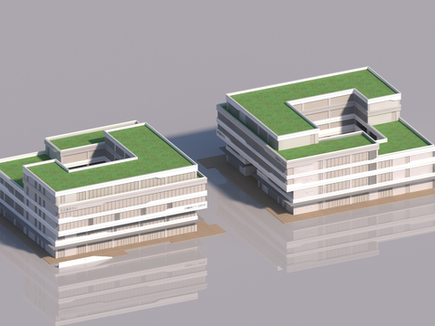 modern multi-storey office building flat-top office building