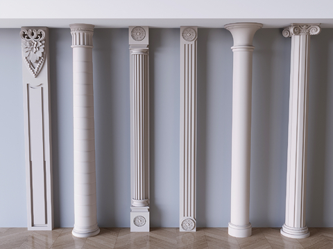 European Roman Column Gypsum Column Carved Square Column