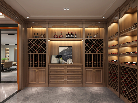 American Wine Cellar Solid Wood Wine Cabinet