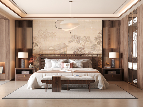 New Chinese-style master bedroom