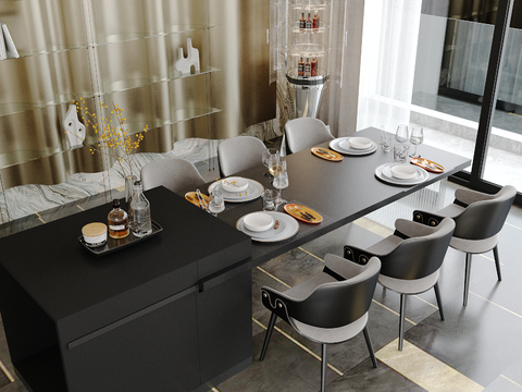 Modern Island Dining Table and Chair