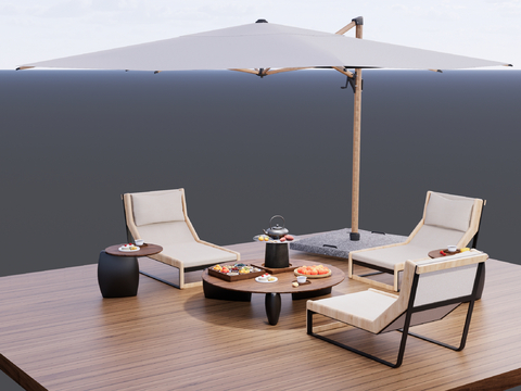 Modern outdoor table and chair oven tea sunshade stand