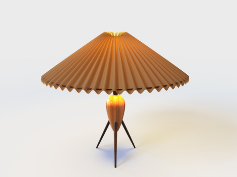 Mid-century Style Table Lamp Homestay Table Lamp Pleated Table Lamp