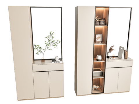 Modern End View Entrance Cabinet