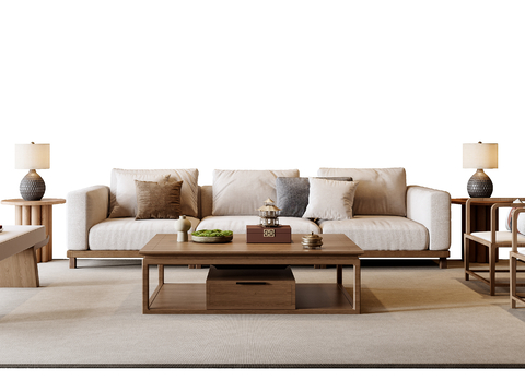 Neo-Chinese Style Sectional Sofa