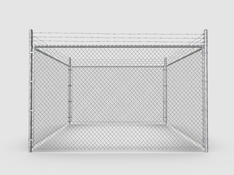 Metal chain link fence