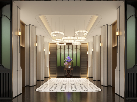 New Chinese Elevator Hall Elevator Room