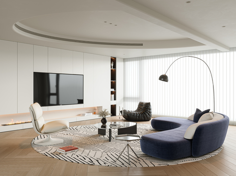 Modern Minimalist Living Room Large Flat Floor Living Room