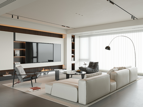 Modern Minimalist Living Room Large Flat Floor Living Room