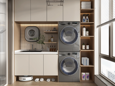 modern home balcony washing machine room