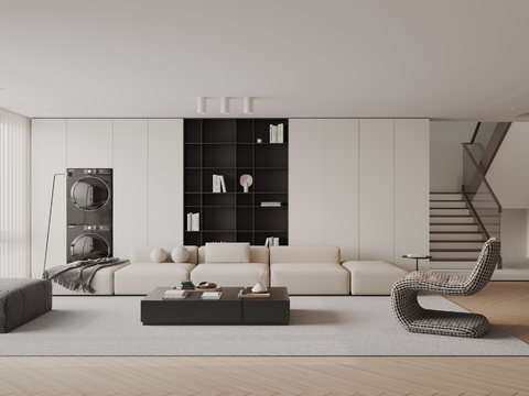 Modern Minimalist Villa Living Room