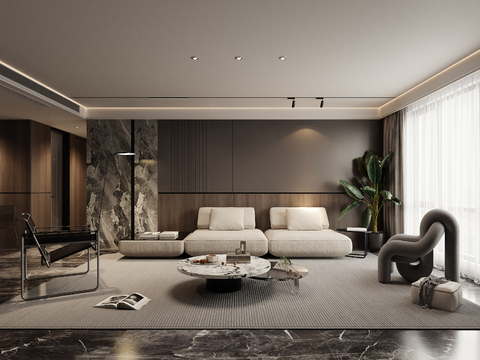 High gray living room