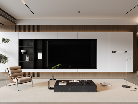 Modern TV Wall TV Cabinet Living Room Background Wall