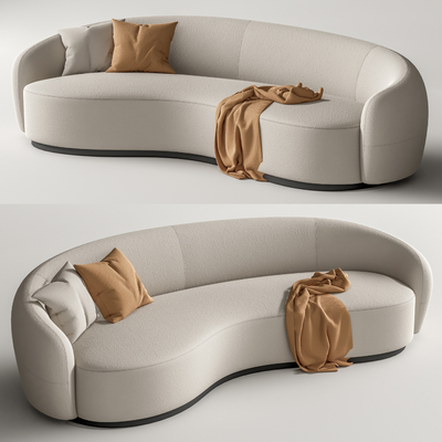 Cream Style curved sofa