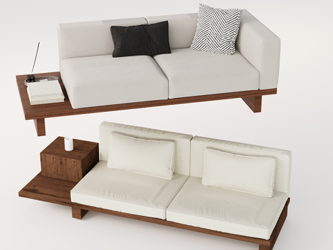 modern double sofa tofu block sofa