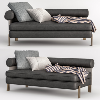 Modern leather chaise