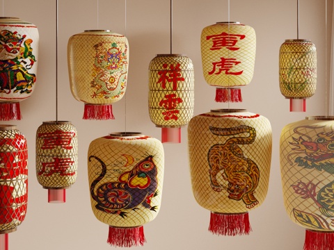 New Chinese Lantern Hot Pot DiningRoom Lantern Oil Paper Lantern