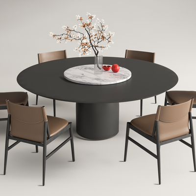 Poliform Round Table Dining Table and Chair