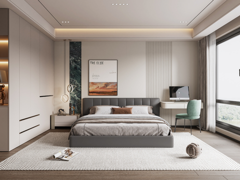 Modern Italian Style Bedroom No Main Light Bedroom Master Bedroom Second Bedroom Bay Window Bedroom Double Bed