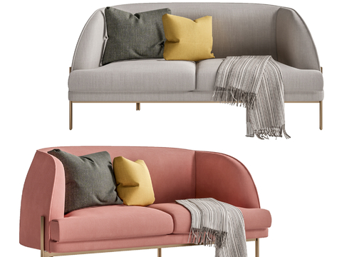 Modern fabric double sofa