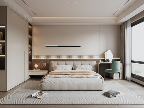 Modern Italian Style Bedroom No Main Light Bedroom Master Bedroom Second Bedroom Bay Window Bedroom Double Bed