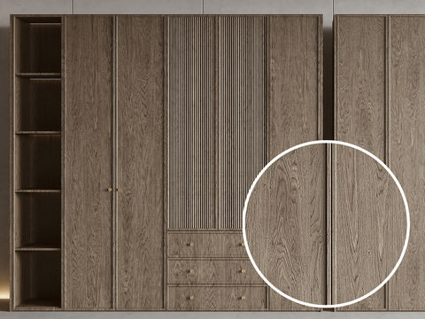 Wardrobe Matte Wood Grain