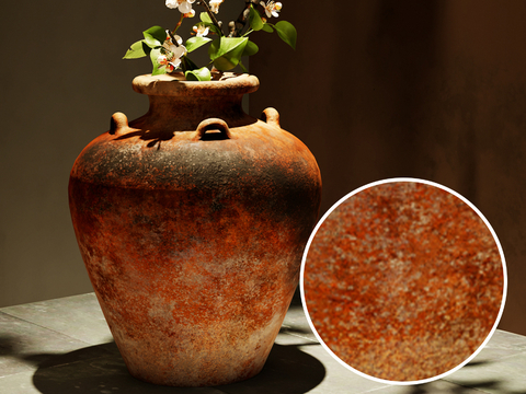 rough ceramic pottery jar