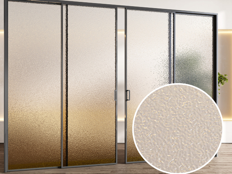 Frosted glass door