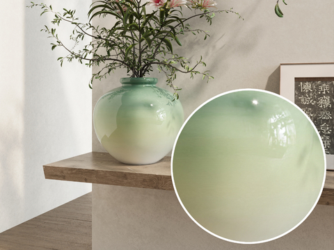 light green ceramic ceramic vase high-gloss ceramic