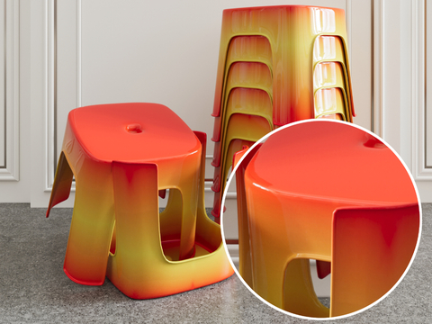 High-gloss plastic stool