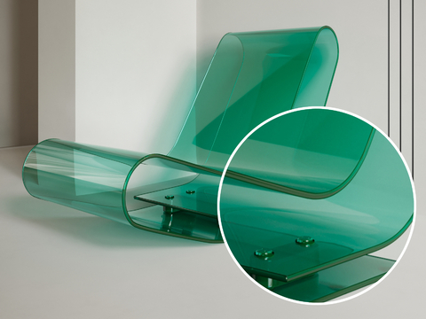 green transparent plastic acrylic