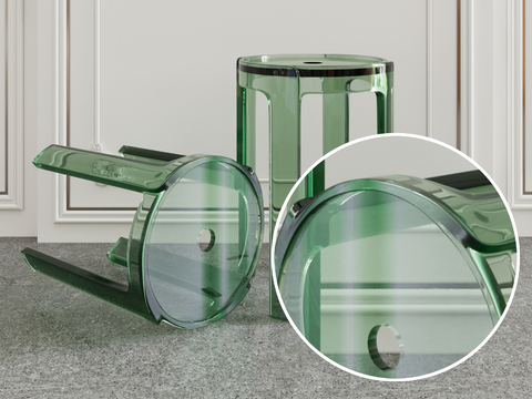 green transparent plastic acrylic