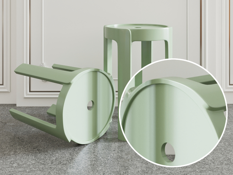 High-gloss plastic stool