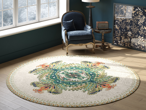 light green Round Pattern Carpet 2025 Version VR