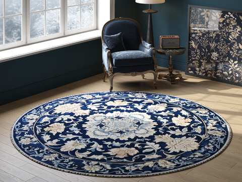 Blue Round Pattern Carpet 2025 Edition VR