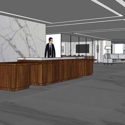 Modern Office Front Desk Free