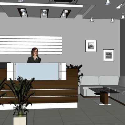 Modern Office Front Desk Free