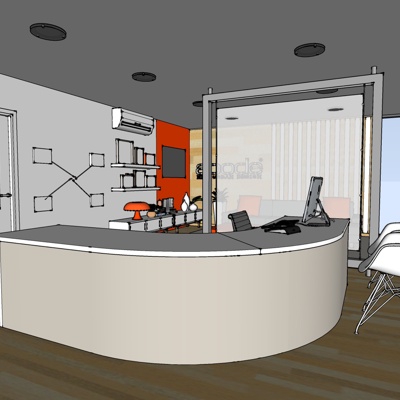 Modern Office Front Desk Free